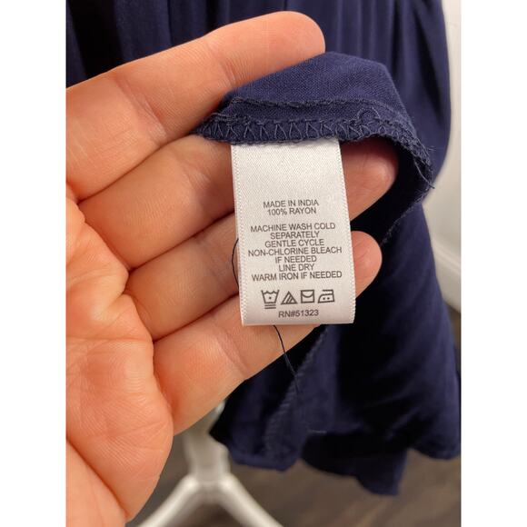 NWT, 1.State Beach, Medium, Navy Blue Dress, Relaxed Fit, Tiered, Lightweight - Picture 7 of 9